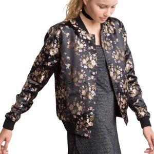 Brandy Melville silk floral bomber jacket